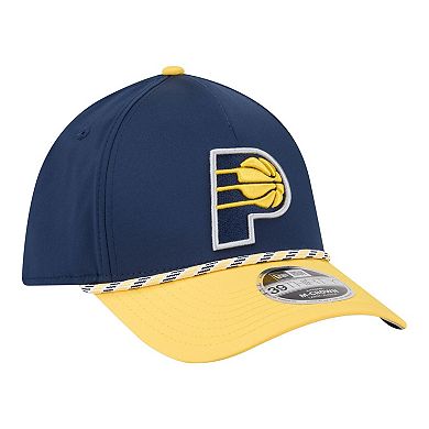 Men's New Era Navy/Gold Indiana Pacers Rope Two-Tone M-Crown A-Frame 39THIRTY Flex Hat
