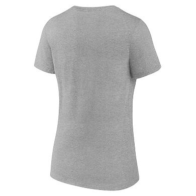 Women's Logo Athletic Heather Gray Toronto Maple Leafs Arch Victory V-Neck T-Shirt