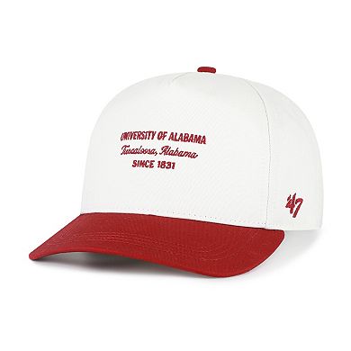 Men's '47 White Alabama Crimson Tide Contemporary Basics Two-Tone Hitch Adjustable Hat