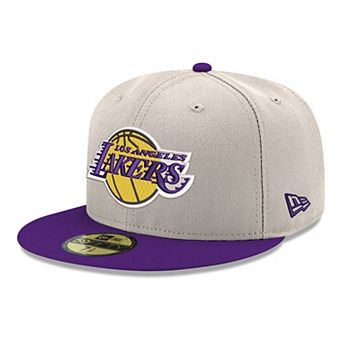 Men's New Era Gray/Purple Los Angeles Lakers Chrome Two-Tone 59FIFTY Fitted Hat