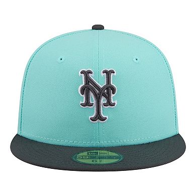 Men's New Era Turquoise/Charcoal New York Mets Two-Tone Color Pack 59FIFTY Fitted Hat