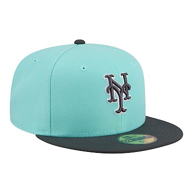 Men's New Era Turquoise/Charcoal New York Mets Two-Tone Color Pack 59FIFTY Fitted Hat