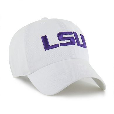 Men's '47 White LSU Tigers Vault Clean Up Adjustable Hat