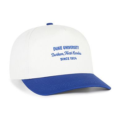 Men's '47 White Duke Blue Devils Contemporary Basics Two-Tone Hitch Adjustable Hat