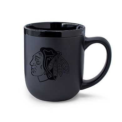 WinCraft Chicago Blackhawks 17oz. Black Tonal Ceramic Mug
