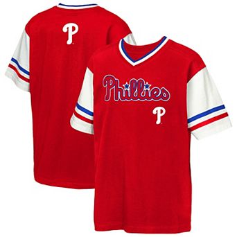 Youth Outerstuff Red Philadelphia Phillies Big League Base Runner Ringer T-Shirt