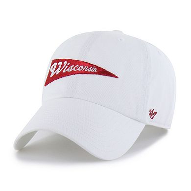 Men's '47 White Wisconsin Badgers Vault Clean Up Adjustable Hat