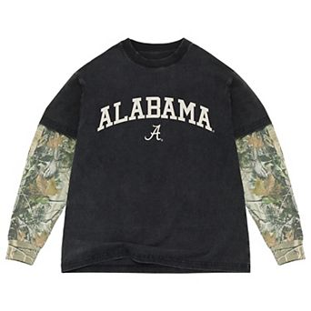 Men's Uscape Apparel Black/Camo Alabama Crimson Tide Back Bay Twofer Heavyweight Long Sleeve T-Shirt