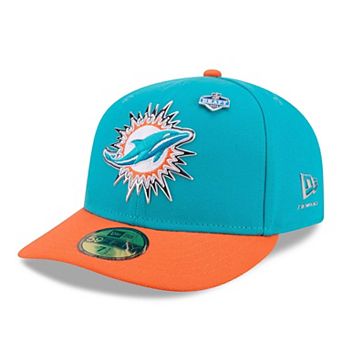 Men's New Era Aqua/Orange Miami Dolphins 2026 NFL Draft Pre-Curved 59FIFTY Fitted Hat