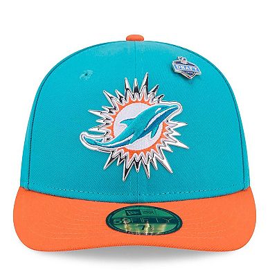 Men's New Era Aqua/Orange Miami Dolphins 2026 NFL Draft Pre-Curved 59FIFTY Fitted Hat
