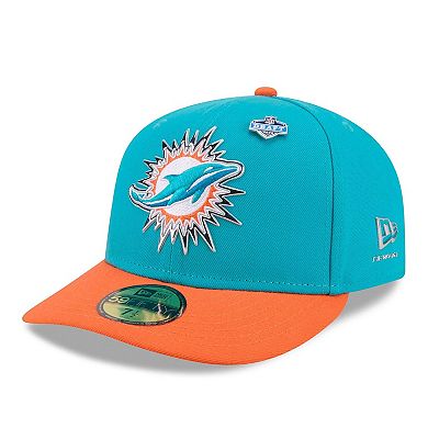 Men's New Era Aqua/Orange Miami Dolphins 2026 NFL Draft Pre-Curved 59FIFTY Fitted Hat