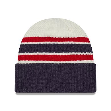 Men's New Era Cream/Navy Montreal Canadiens Vintage Cuffed Knit Hat