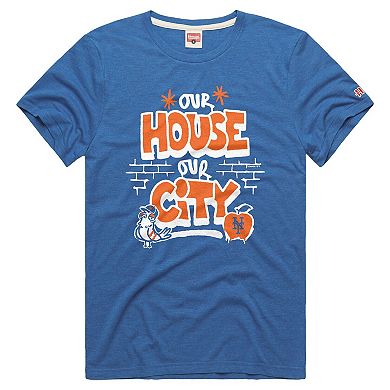 Men's Homage Royal New York Mets Tri-Blend Hyperlocal T-Shirt