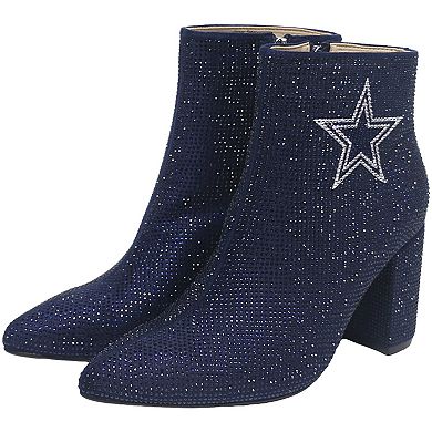 Women's Cuce Navy Dallas Cowboys Crystal Heel Booties