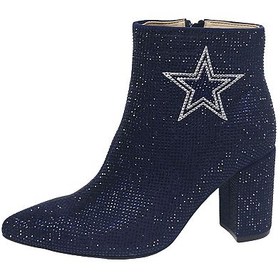 Women's Cuce Navy Dallas Cowboys Crystal Heel Booties