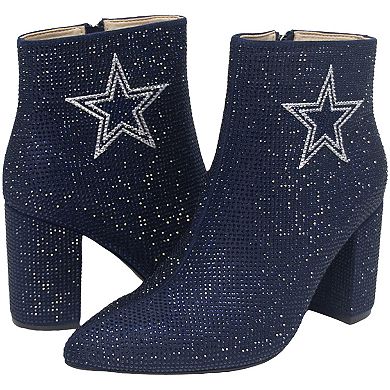 Women's Cuce Navy Dallas Cowboys Crystal Heel Booties