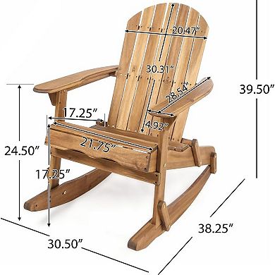 Outdoor Adirondack Rocking Chair with Wide Armrests for Backyard, Patio or Deck Relaxation