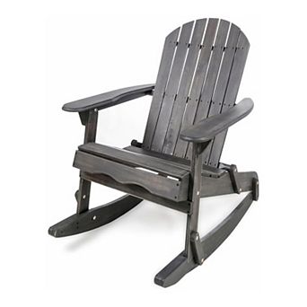Outdoor Adirondack Rocking Chair with Wide Armrests for Backyard, Patio or Deck Relaxation