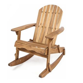 Outdoor Adirondack Rocking Chair with Wide Armrests for Backyard, Patio or Deck Relaxation