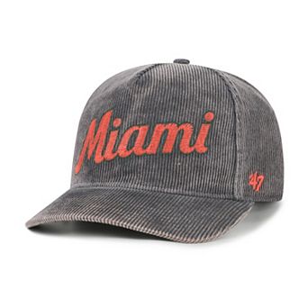 Men's '47 Gray Miami Hurricanes Reclaim Snow Wash Corduroy Hitch Adjustable Hat