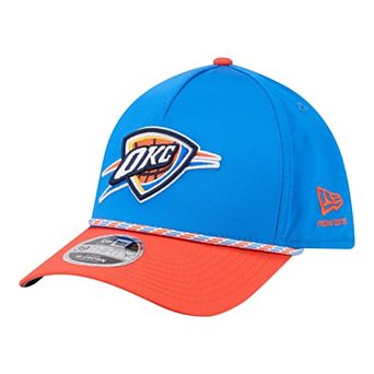 Men's New Era Blue/Orange Oklahoma City Thunder Rope Two-Tone M-Crown A-Frame 39THIRTY Flex Hat
