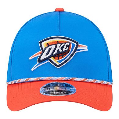 Men's New Era Blue/Orange Oklahoma City Thunder Rope Two-Tone M-Crown A-Frame 39THIRTY Flex Hat