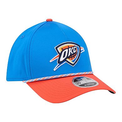 Men's New Era Blue/Orange Oklahoma City Thunder Rope Two-Tone M-Crown A-Frame 39THIRTY Flex Hat