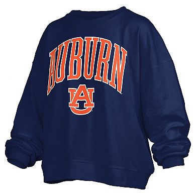 Women's Pressbox Navy Auburn Tigers Plus Size Nelson Janise Sweatshirt