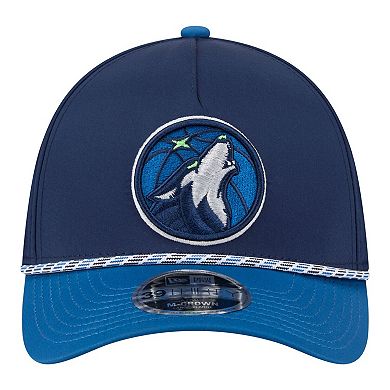 Men's New Era Navy/Blue Minnesota Timberwolves Rope Two-Tone M-Crown A-Frame 39THIRTY Flex Hat