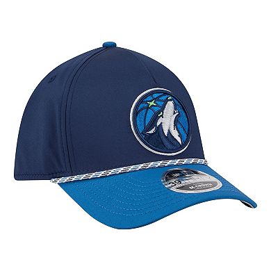 Men's New Era Navy/Blue Minnesota Timberwolves Rope Two-Tone M-Crown A-Frame 39THIRTY Flex Hat