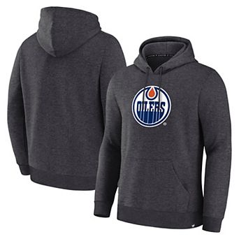 Men's Fanatics Heather Charcoal Edmonton Oilers Essential Hoodie