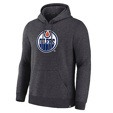Men's Fanatics Heather Charcoal Edmonton Oilers Essential Hoodie