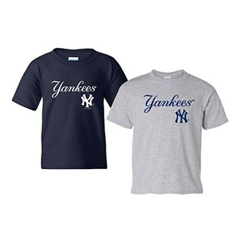 Youth Soft as a Grape Navy/Gray New York Yankees 2-Pack Logo T-Shirt Set