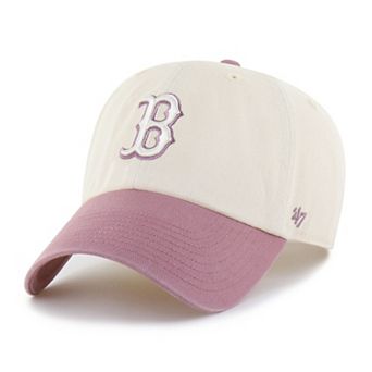 Men's '47 Natural/Pink Boston Red Sox Two-Tone Fashion Clean Up Adjustable Hat