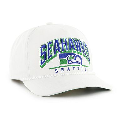 Men's '47 White Seattle Seahawks Coltrane Throwback Rope Hitch Adjustable Hat
