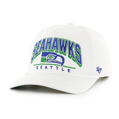 Men's '47 White Seattle Seahawks Coltrane Throwback Rope Hitch Adjustable Hat