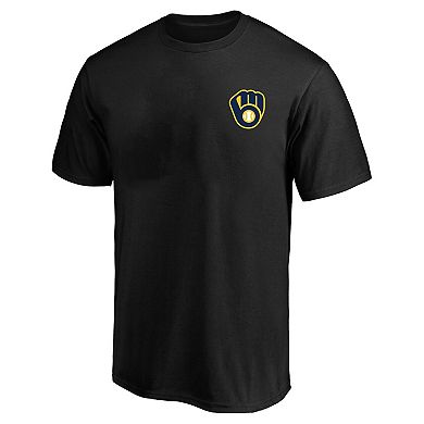 Men's Profile Black Milwaukee Brewers Big & Tall Two-Sided Graphic T-Shirt