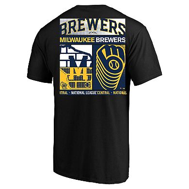Men's Profile Black Milwaukee Brewers Big & Tall Two-Sided Graphic T-Shirt