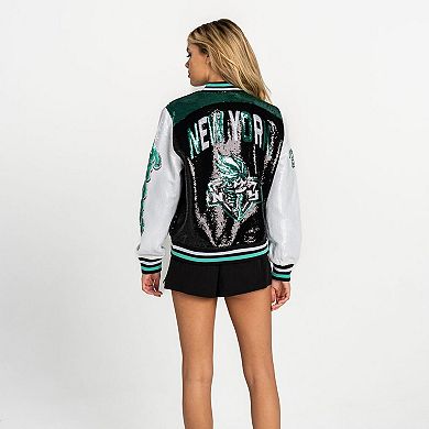 Women's The Wild Collective Black New York Liberty Sequin Jacket