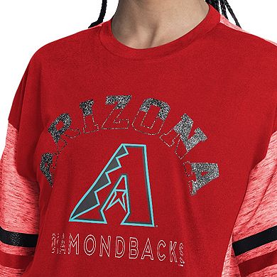 Women's G-III 4Her by Carl Banks Red Arizona Diamondbacks Off-Season Oversized Top