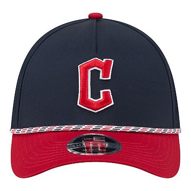 Men's New Era Navy/Red Cleveland Guardians Rope M-Crown A-Frame 39THIRTY Flex Hat
