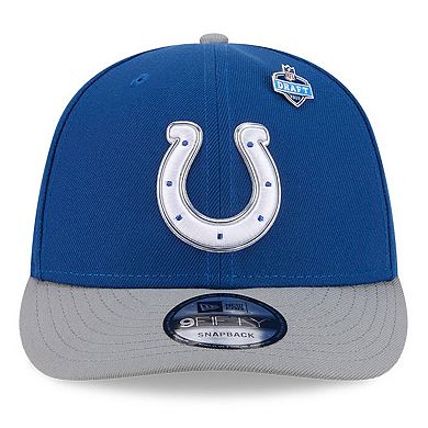 Youth New Era Royal/Gray Indianapolis Colts 2026 NFL Draft Pre-Curved 9FIFTY Snapback Hat