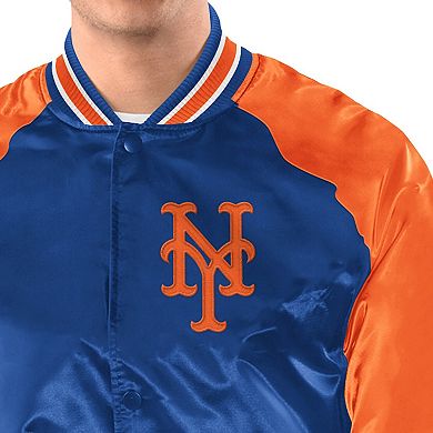 Men's Starter Royal/Orange New York Mets Blitz Varsity Jacket