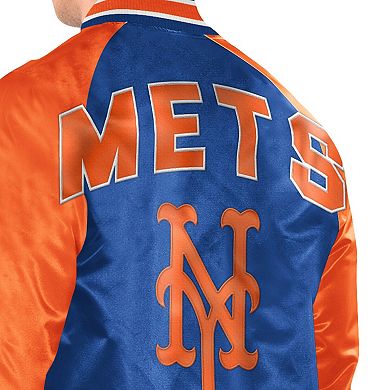 Men's Starter Royal/Orange New York Mets Blitz Varsity Jacket