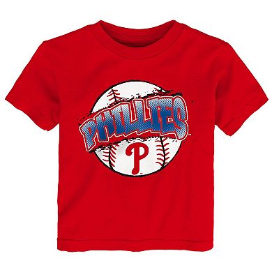 Toddler Outerstuff Red Philadelphia Phillies Split Ball T-Shirt