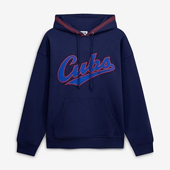 Women's Terez Navy Chicago Cubs Swizzle Baseball Stitch Hoodie