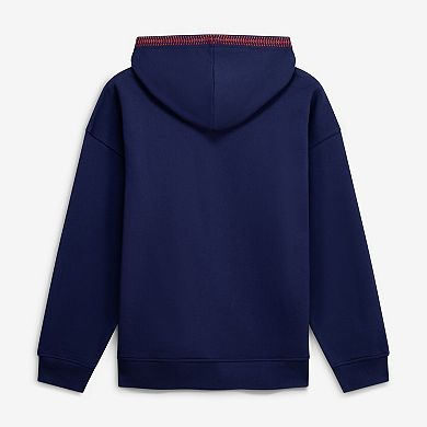 Women's Terez Navy Chicago Cubs Swizzle Baseball Stitch Hoodie