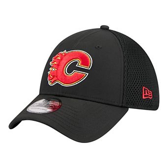 Men's New Era Black Calgary Flames Logo 39THIRTY Flex Hat