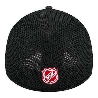 Men's New Era Black Calgary Flames Logo 39THIRTY Flex Hat