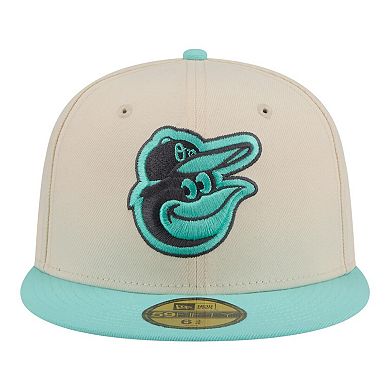 Men's New Era Light Beige/Turquoise Baltimore Orioles Two-Tone Color Pack 59FIFTY Fitted Hat